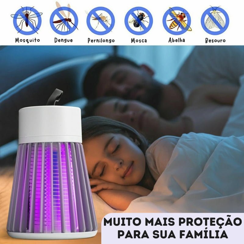 Luminária UV Anti-Mosquitos USB - Recarregável e Silenciosa