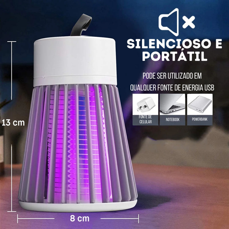 Luminária UV Anti-Mosquitos USB - Recarregável e Silenciosa