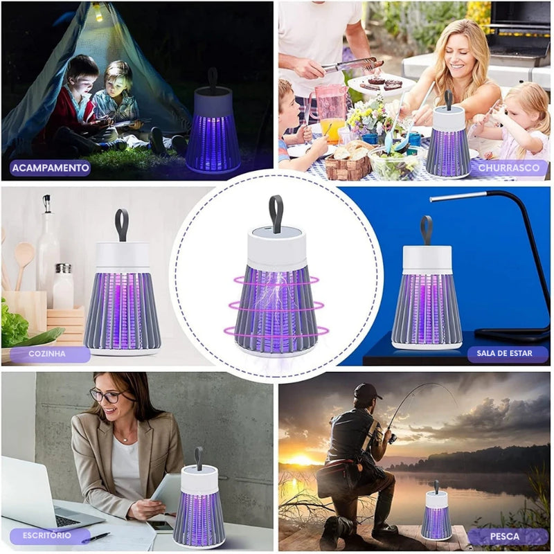 Luminária UV Anti-Mosquitos USB - Recarregável e Silenciosa