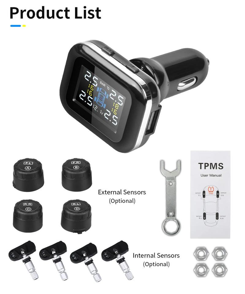 Sistema de Monitoramento de Pressão dos Pneus Srnubi TY-D10