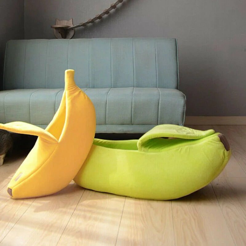 Cama Divertida em Formato de Banana para Gatos e Cães Pequenos