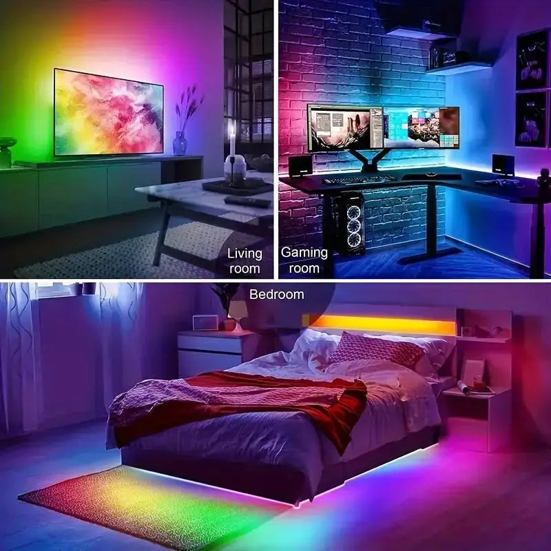 Fita de LED Neon 5V com Sincronização Musical - Alimentação USB, Remoto de 24 Teclas, Flexível e à Prova d'Água para Decoração de Ambientes Internos e Externos