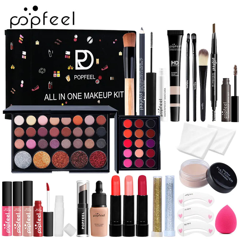 Kit de Maquiagem Popfeel – 24 Itens de Beleza Essenciais