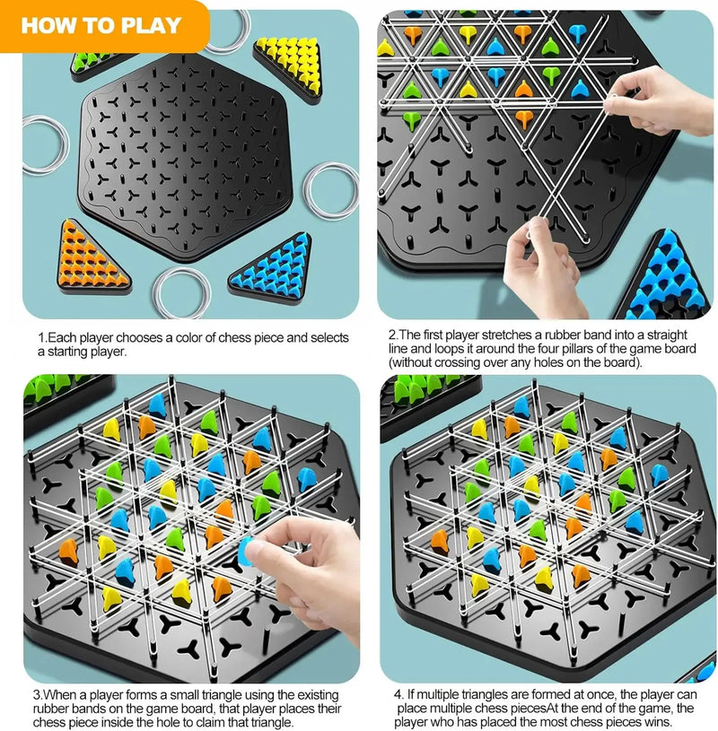 Chain Triangle Chess - Jogo de Tabuleiro Estratégico para Todas as Idades