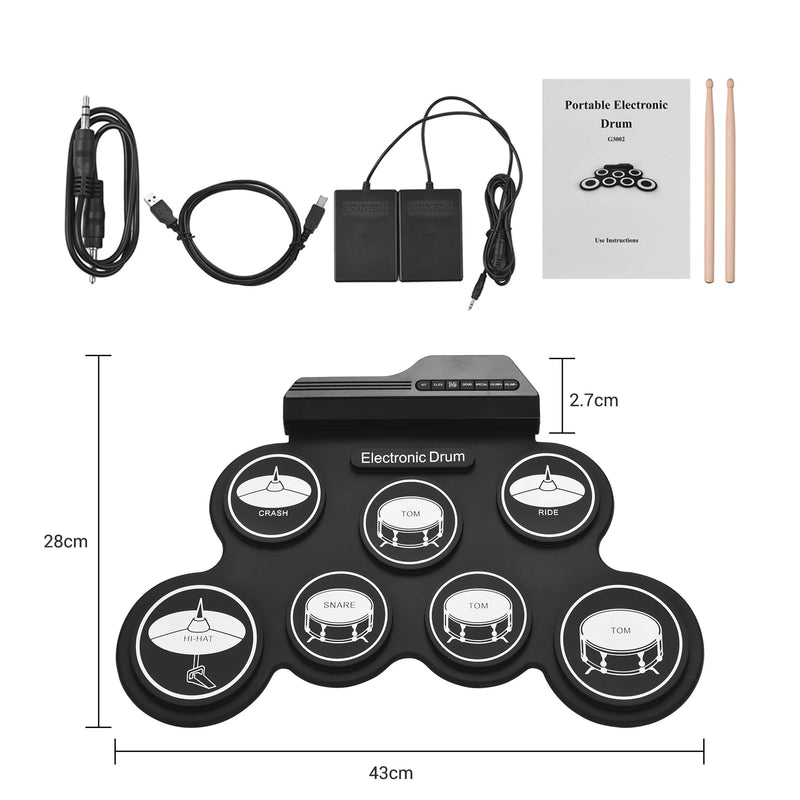 Kit de Bateria Eletrônica Portátil e Compacta