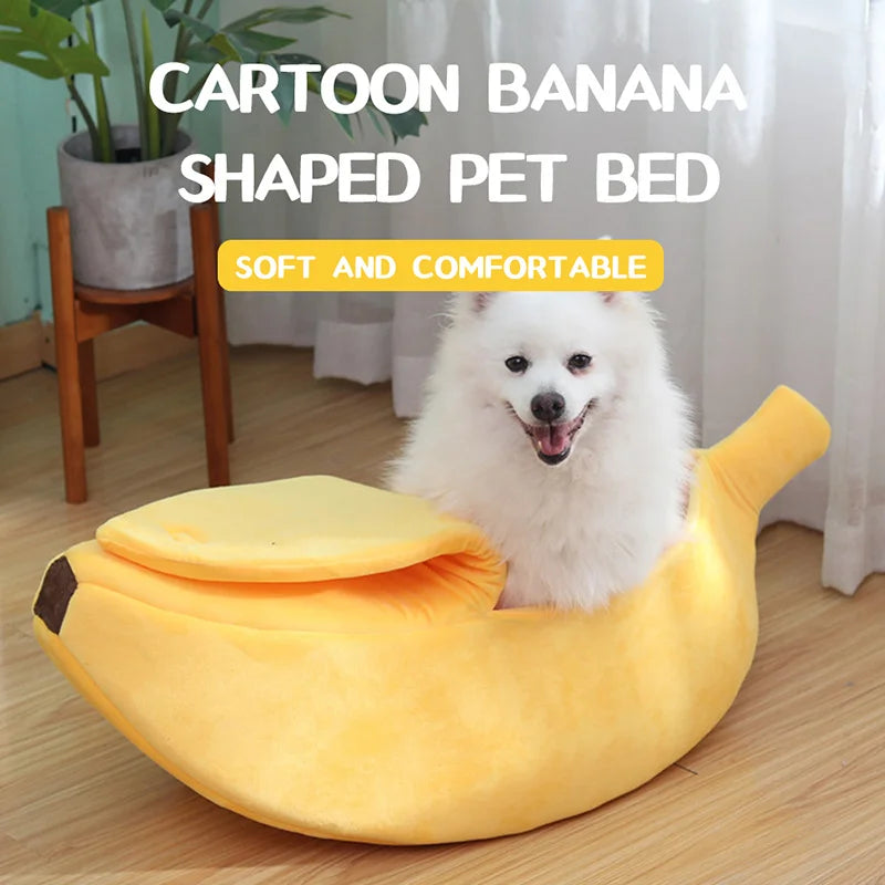 Cama Divertida em Formato de Banana para Gatos e Cães Pequenos