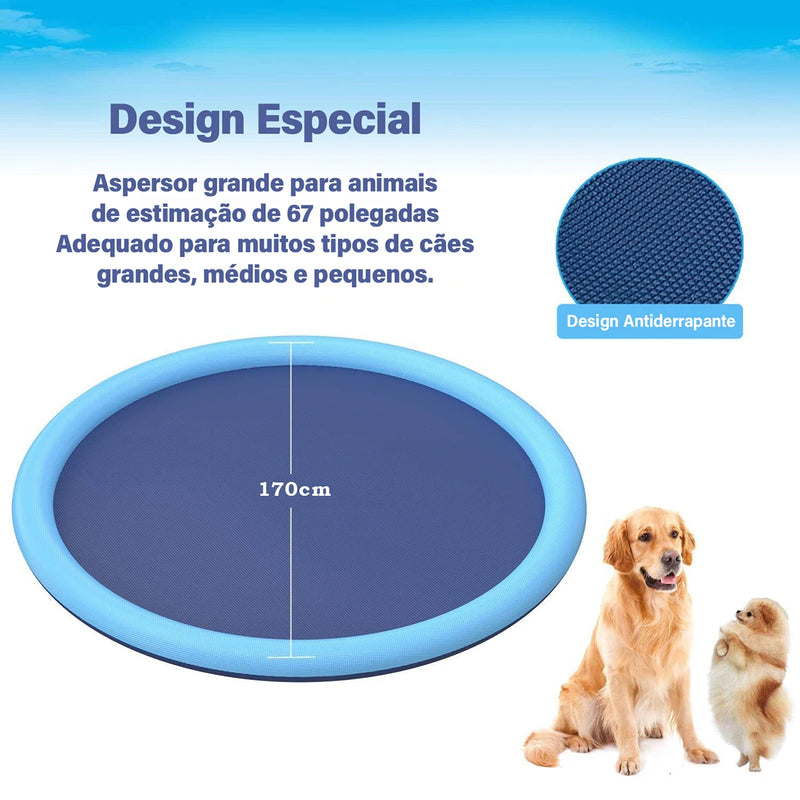 Tapete Splash Pad antiderrapante para cães Pet 170cm